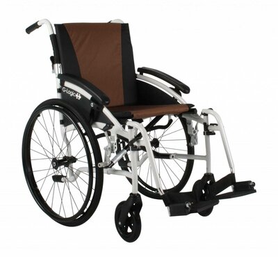 Excel G-Logic rolstoel (wit, bruin/zwart)